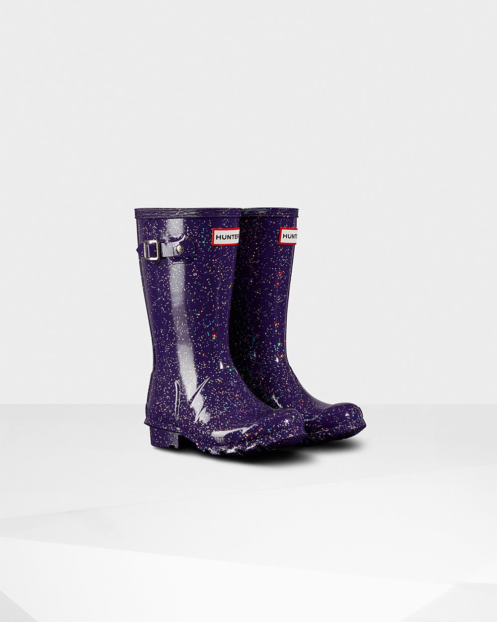 Kids Hunter Rain Boots Blue Purple - Original Big Giant Glitter - 9624180-LP